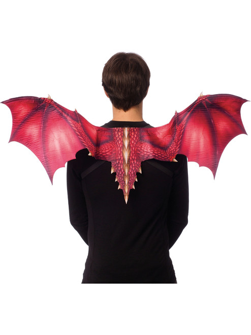 Feel Soft Sublimated Fabric Red Dragon Wings Costume Accessory