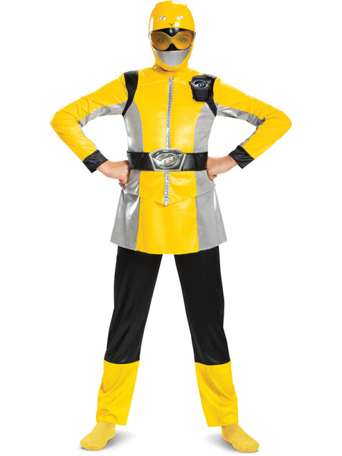 Childs Girl's Classic Power Rangers Beast Morphers Yellow Ranger Costume