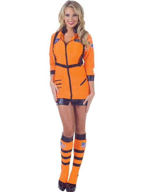 Women's Astronaut Orange Cosmic Space Costume