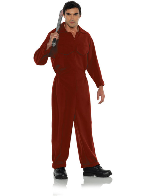 Men's Horror Slasher Icon Villain Legend Red Boiler Suit Costume