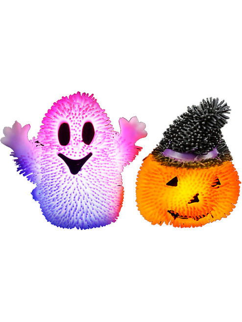6 Assorted Light Up Halloween Stress Puffer Ball Release Squeeze Toys