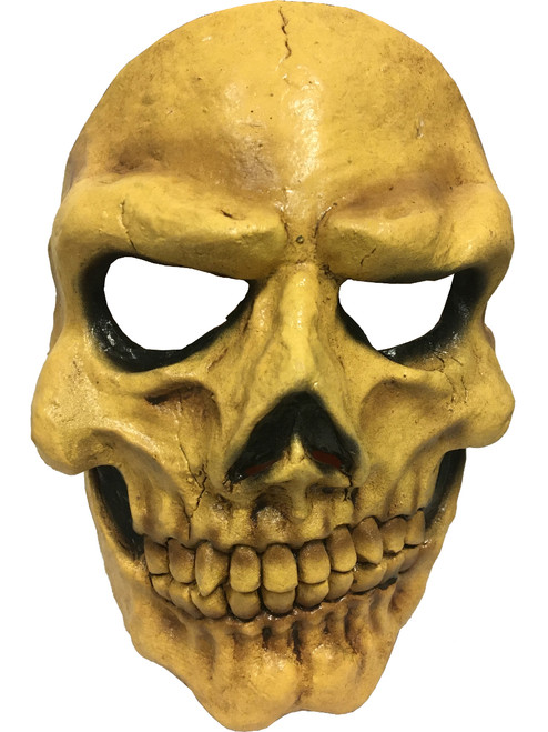 Adult's Yellow Skeleton Skull 1/2 Mask Costume Accessory