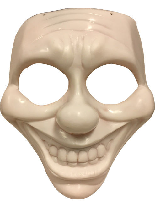 Adult's White Cartoon Face Hard Mask Costume Accessory