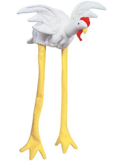 Stuffed White Chicken Rooster Hat Costume Accessory