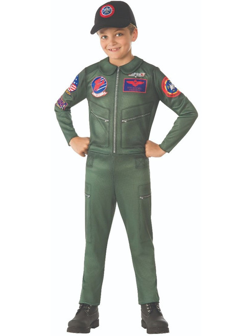 Childs Top Gun Maverick Flight Suit Jumpsuit Costume