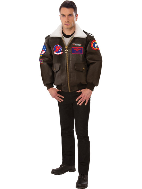 Mens Top Gun Maverick Bomber Jacket Super Deluxe Costume