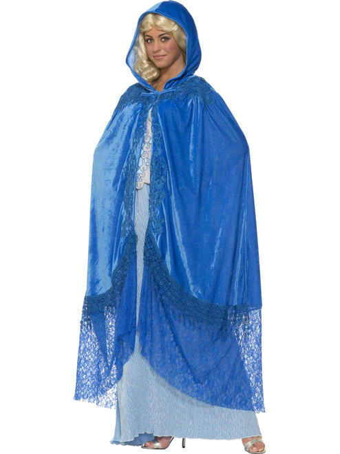 Adults Blue Medieval Fantasy Renaissance Cape Costume Accessory