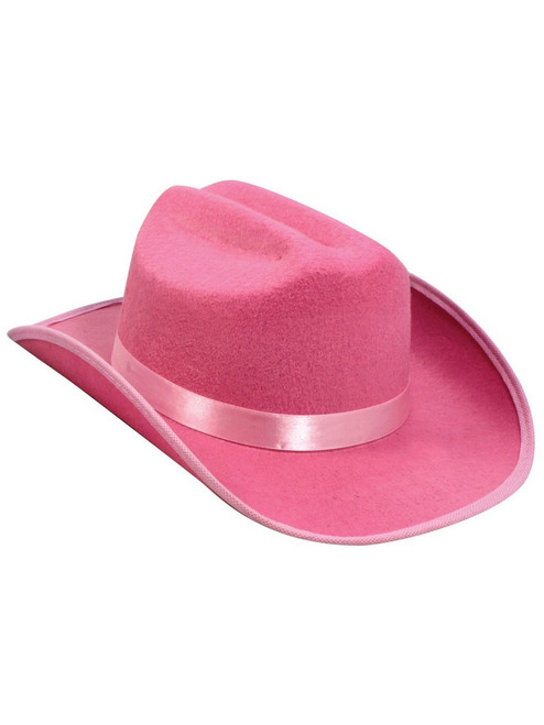 Child's Pink Cowboy or Cowgirl Hat With Neck String Costume Accessory