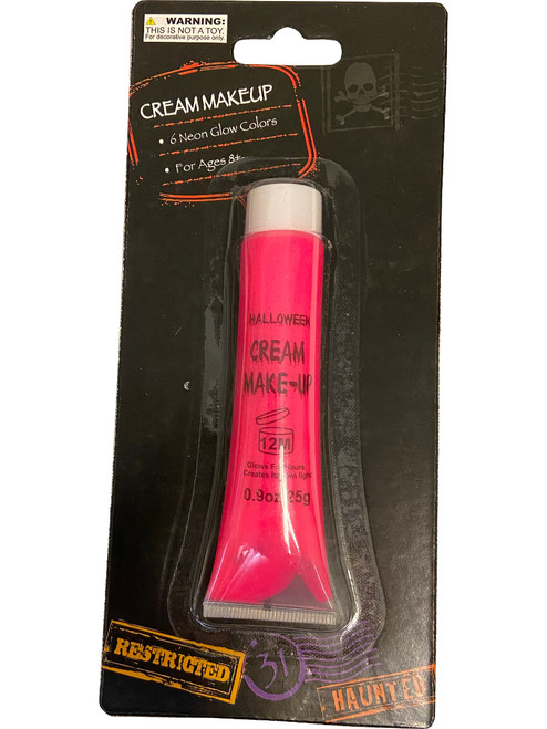 Pink Color Neon Glow Cream Makeup .9oz Tube Costume Accessory