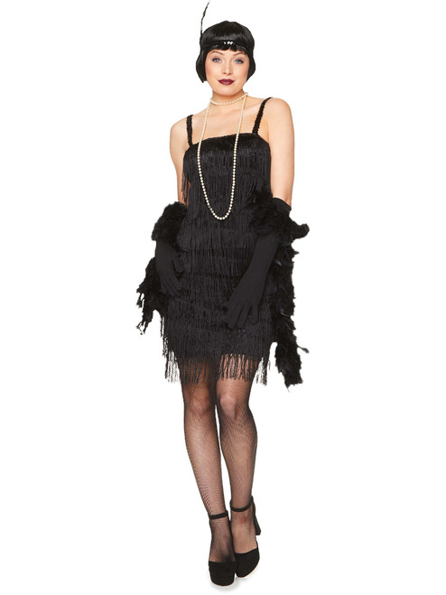Roaring 20s 1920 Black Flapper Dress 