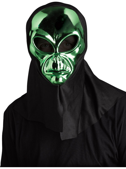 Area 51 Alien Mask Chrome Green Costume Accessory