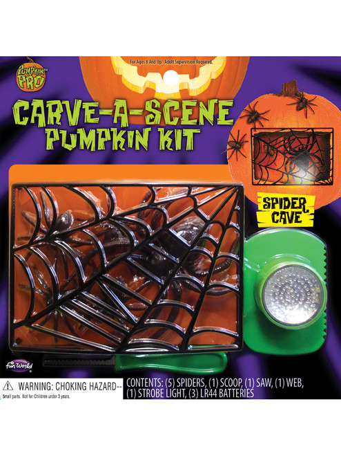 Carve A Pumpkin Spider Web Scene Jack-o-Lantern Decoration