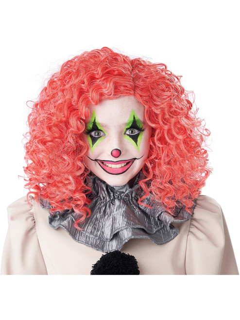 Pink Corkscrew Clown Wig Costume Accessory