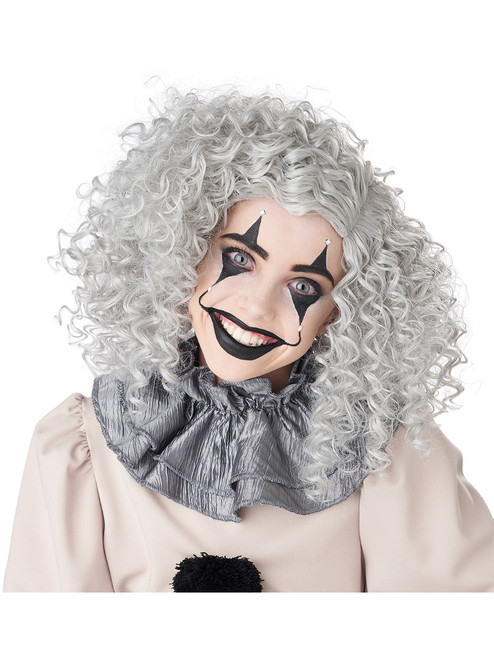 Gray Corkscrew Clown Wig Costume Accessory