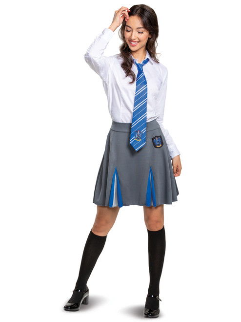 Harry Potter Slytherin Costume Dress Cosplay Plaid Skirt For Women Juniors  (MD)