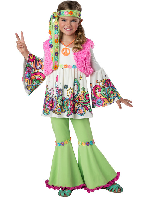 The 60s Flower Child Hippie Girl's Costume