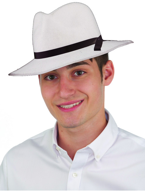 Permafelt White Gangster Hat Large Costume Accessory