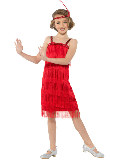 Roaring 20s 1920 Red Flapper Dress Girl's Costume