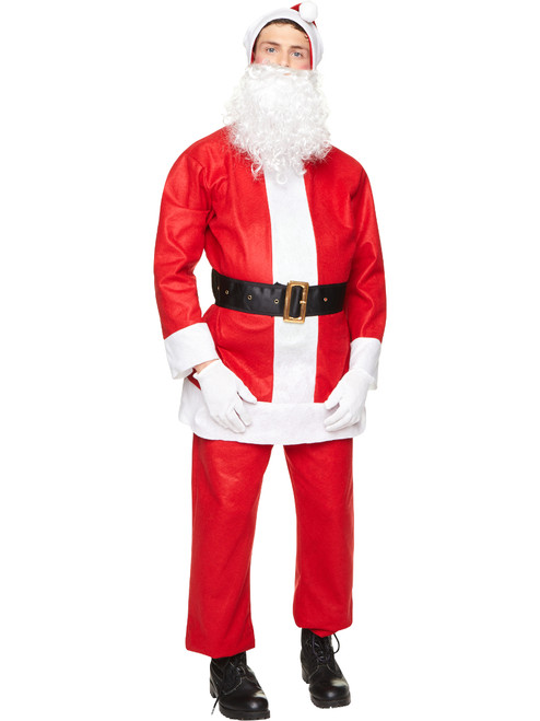 6pcs/lot Christmas Santa Claus Costume Attached Hat Men Cosplay Fancy Dress In Christmas For Adults Suit 3XL-6XL | UK - Foto 8