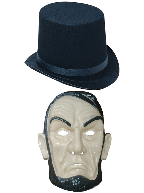 Abraham Lincoln Mask And Top Hat Costume Accessory Set