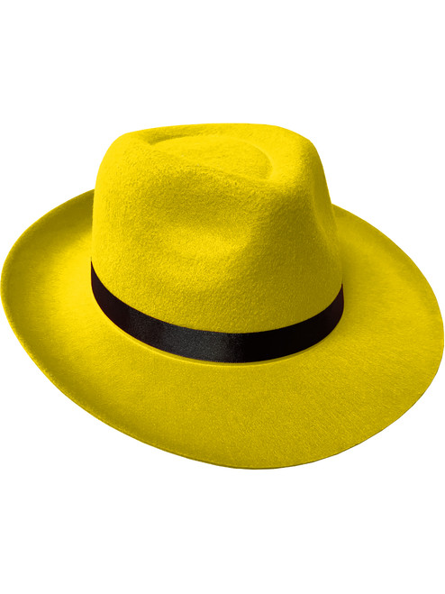 Adult's Yellow 20s Gangster Fedora Hat Costume Accessory