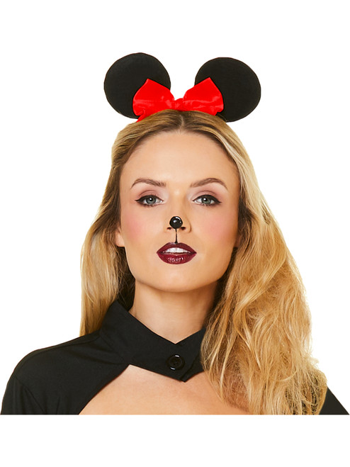 Flocked Iconic Mouse Ears Headband Girl's Costume Accessory