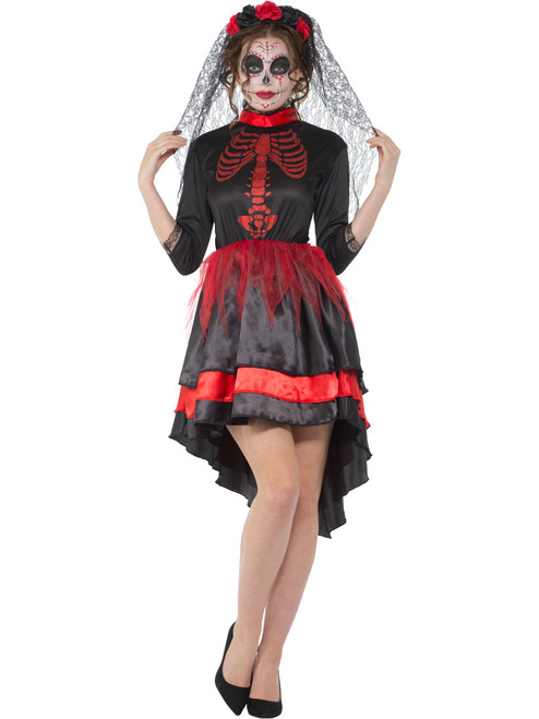 Red Day Of The Dead Senorita Women's Costume