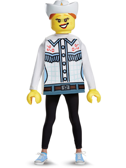 Child's Girls Classic Iconic LEGO® Old West Cowgirl Minifigure Costume