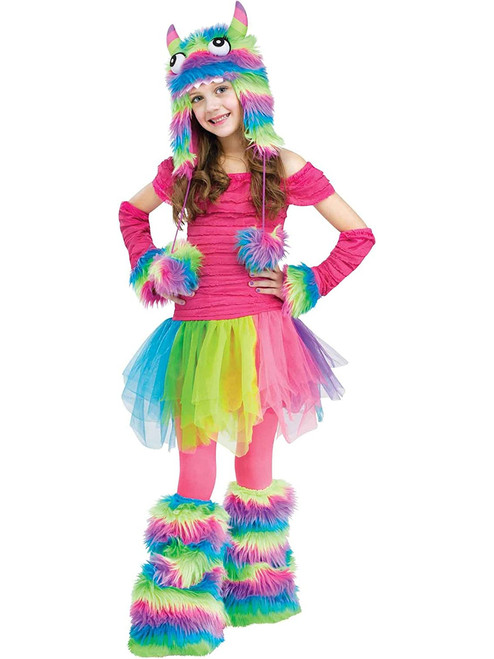 Rockin Rainbow Monster Girl's Costume