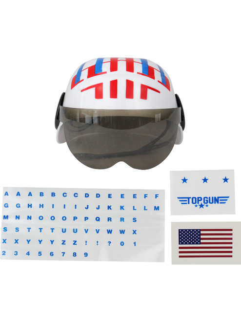 Child's Air Force Combat Pilot White Top Gun Helmet Costume Accessory