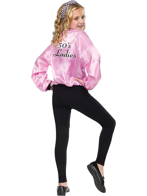 50s Rock n Roll Greaser Pink Jacket Girl's Costume