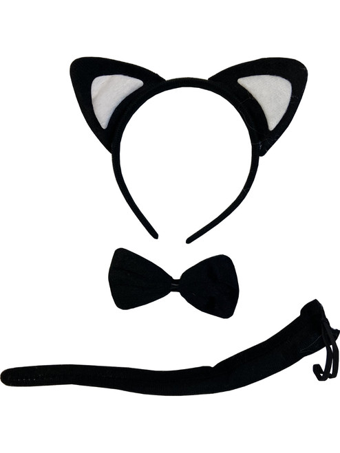 Fancy Black Cat Animal Costume Accessory Set