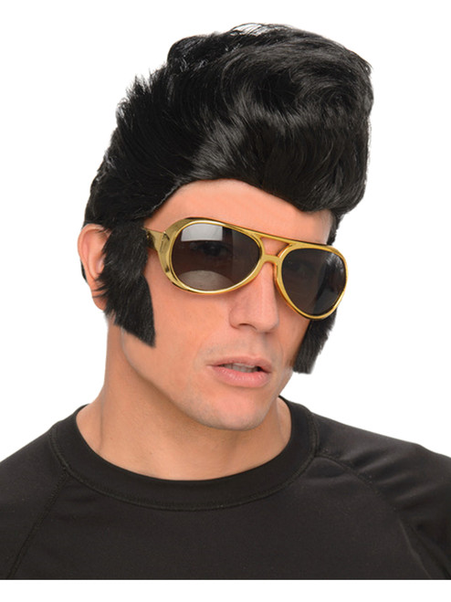 Adult's Rock n Roll Star Wig And Glasses Costume Accessory Set