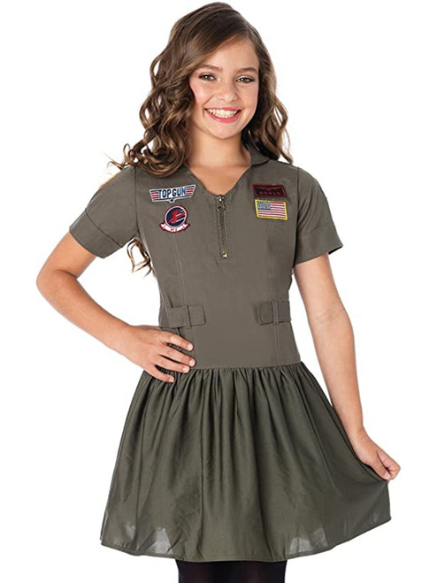 Top Gun Flight Suit Dress Girl's Costume