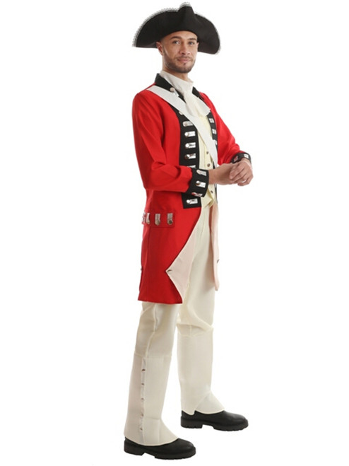 Revolutionary War British Red Coat Soldier Men's Costume