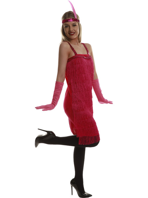 Roaring 20s 1920 Pink Flapper Dress Women's Costume