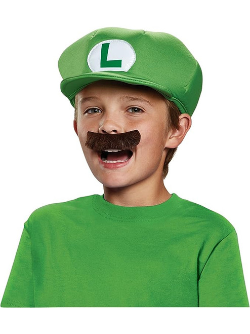 Child's Super Mario Brothers Luigi Hat And Mustache Accessory Kit