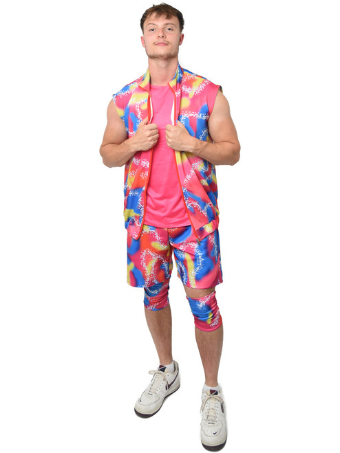 Handsome 80s Doll Beach Rollerblading Outfit Men's Costume