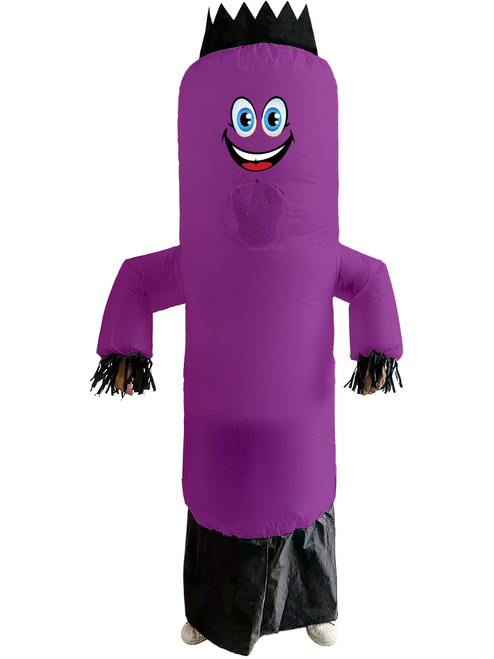 Adult's Purple Inflatable Create A Face Air Dancer Costume