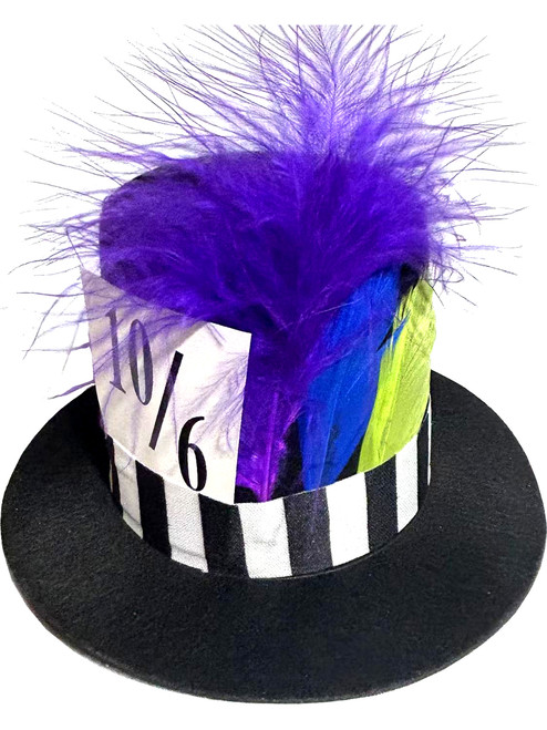 Black Mad Hatter Mini Top Hat Headband Costume Accessory