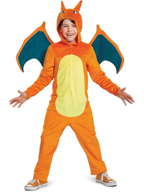 Child's Deluxe Charizard Jumpsuit With Wings Costume