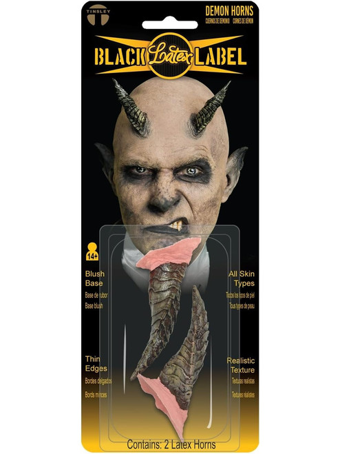 Black Label Latex Demon Horns Costume Accessory