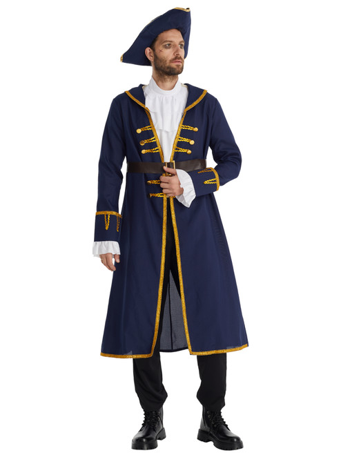 Navy Pirate Captain Men's Costume Navy Pirate Captain Men's Costume