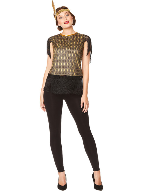 Roaring 20s 1920 Shirt & Headband Flapper Kit Women's Roaring 20s 1920 Shirt & Headband Flapper Kit Women's