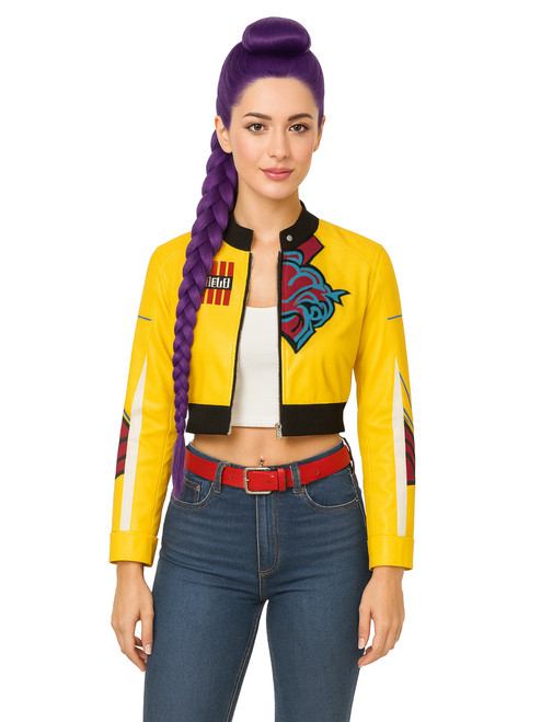 Yellow KPop Anime Hunter Star Jacket Womens Yellow KPop Anime Hunter Star Jacket Womens