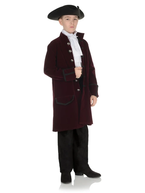 Child's Victorian Steampunk Burgundy Frock Coat Costume