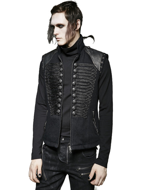 Men's Steampunk Military Uniform Vest Costume