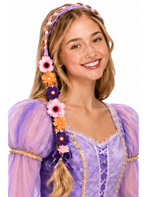 Tower Princess Braid Floral Headband Costume Accessory