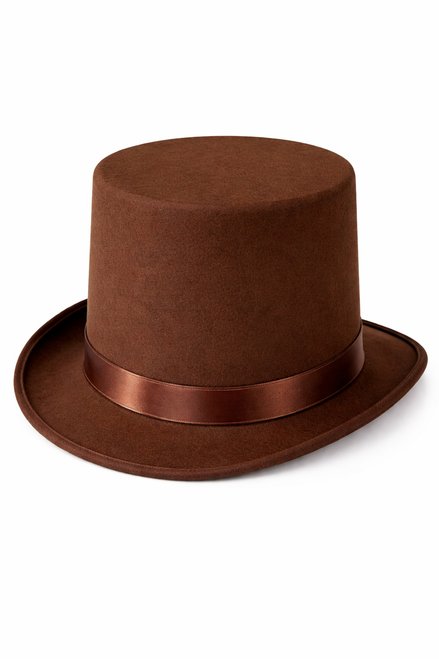 Adult's Brown Felt Top Hat Costume Accessory