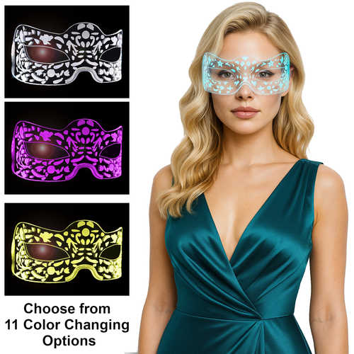 Modern Style Color Changing LED Masquerade Mask Light Up Luminous Visor Glasses